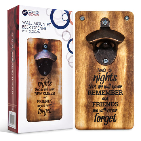 Wall Mounted Bottle Opener - Wooden